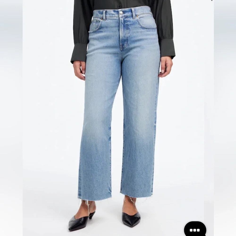 Madewell High-Rise Wide-Leg Crop Jeans Blue Denim Size 27P